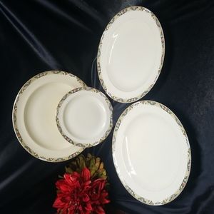 Mount Clemens Pottery Pink Rose Band Plates